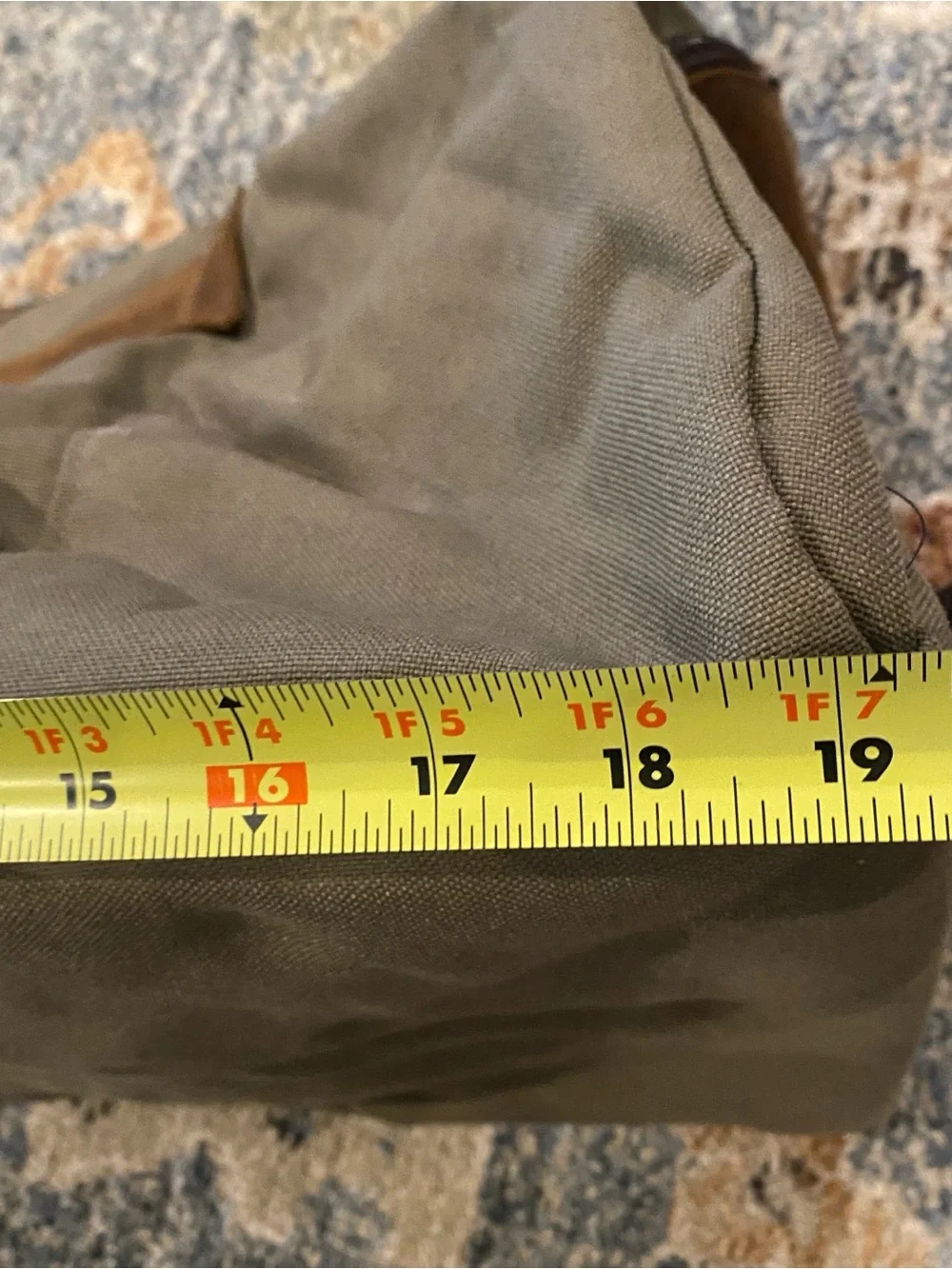 Bag, Men's Canvas Messenger Olive w/Brown Leather Trim